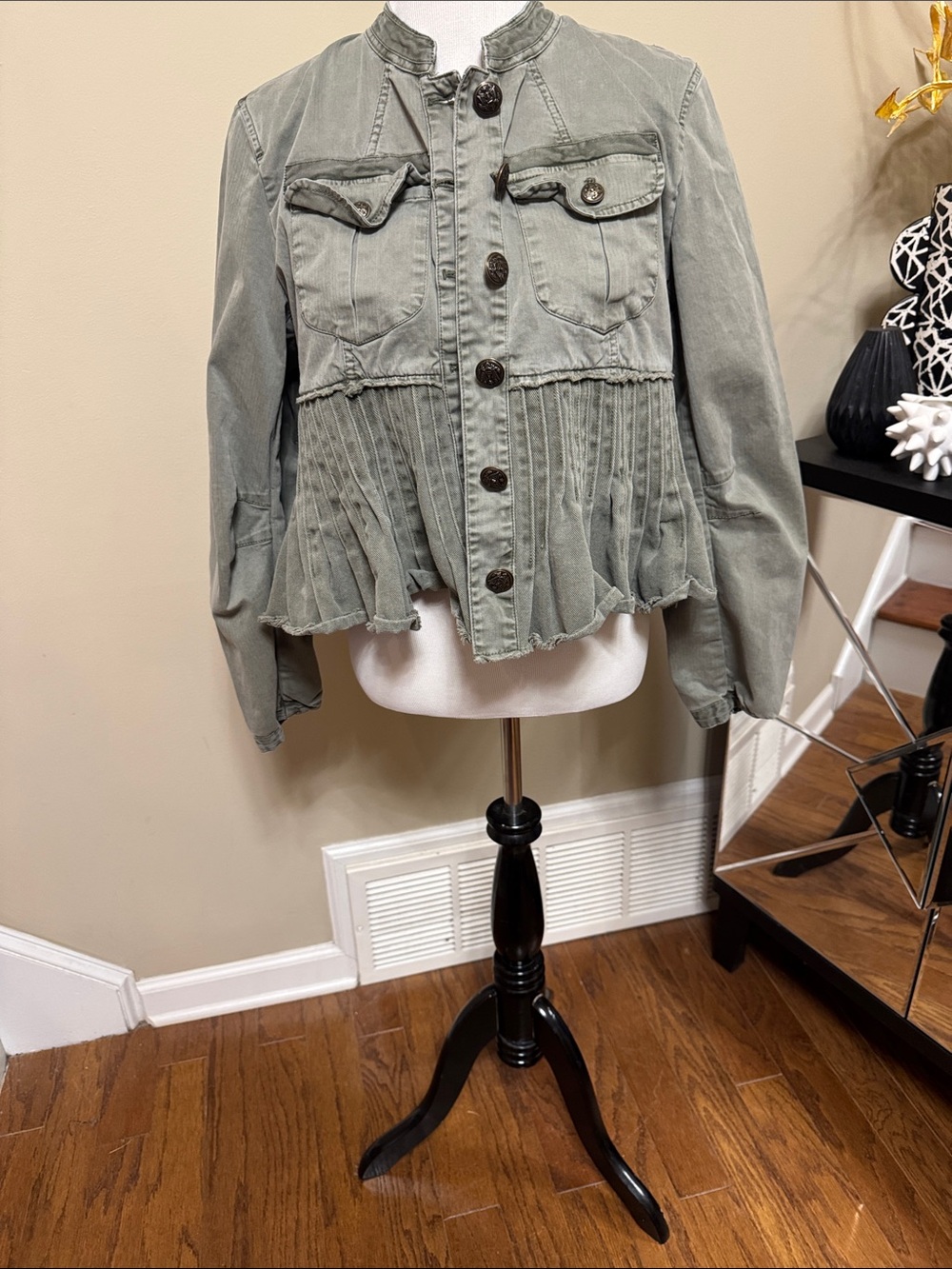 Free People Olive/Green Cassidy Jacket Size M pre-owned - Picture 3 of 7